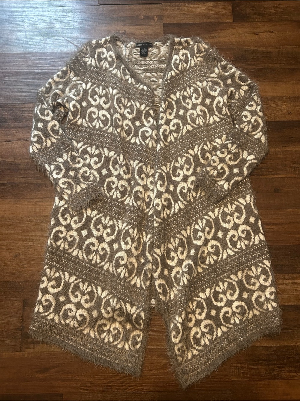 Design History Eyelash Knit Open Front Cardigan - Size M